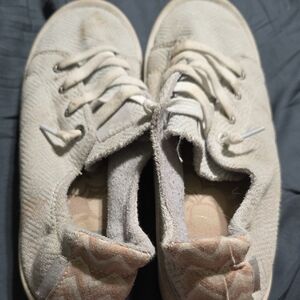 Roxy Women's Light Beige Canvas Lace-Up Sneakers